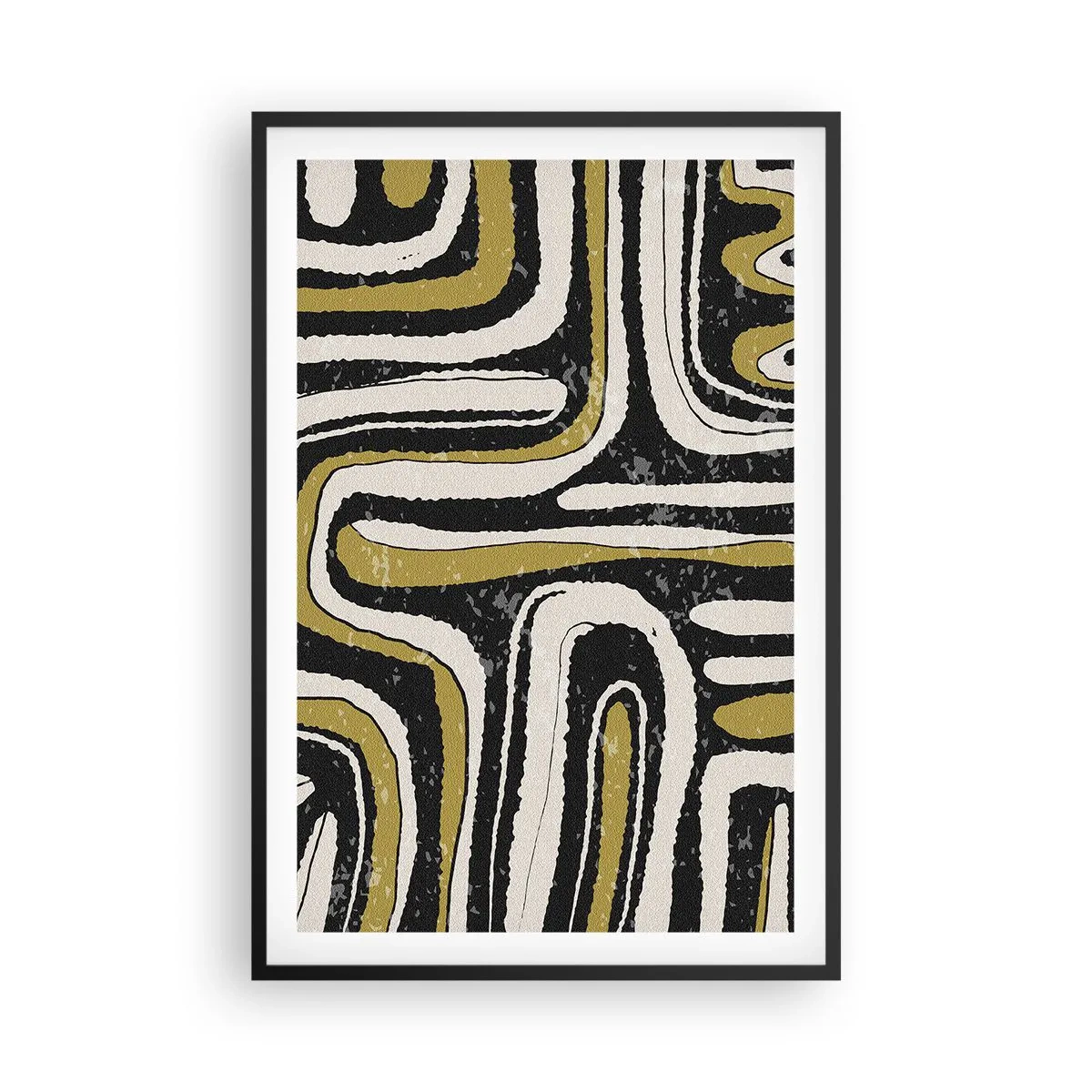 Plagát v čiernom ráme - Kompozícia: trakty a uličky - 61x91 cm