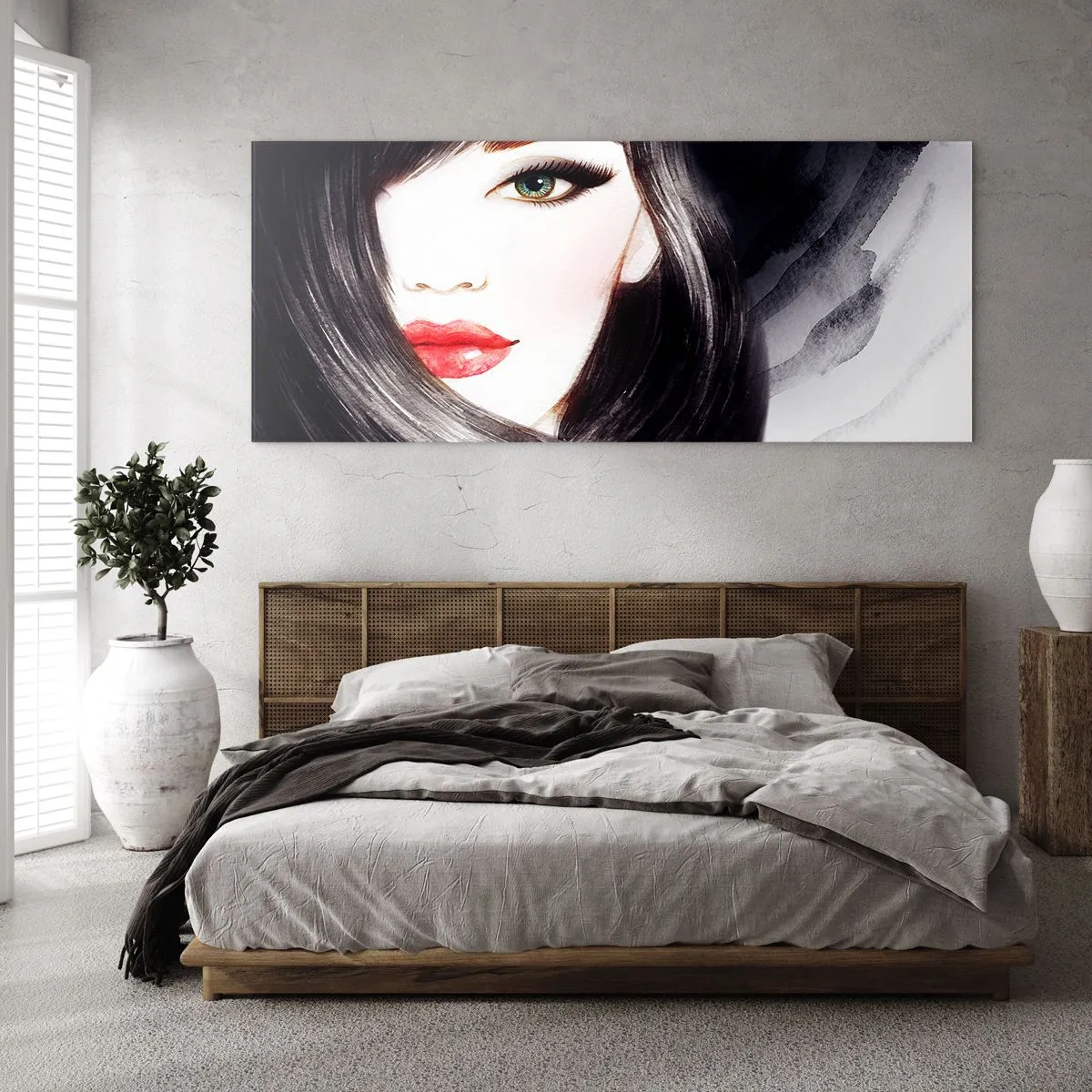 Obraz na skle - Zafírový pohľad - 100x40 cm