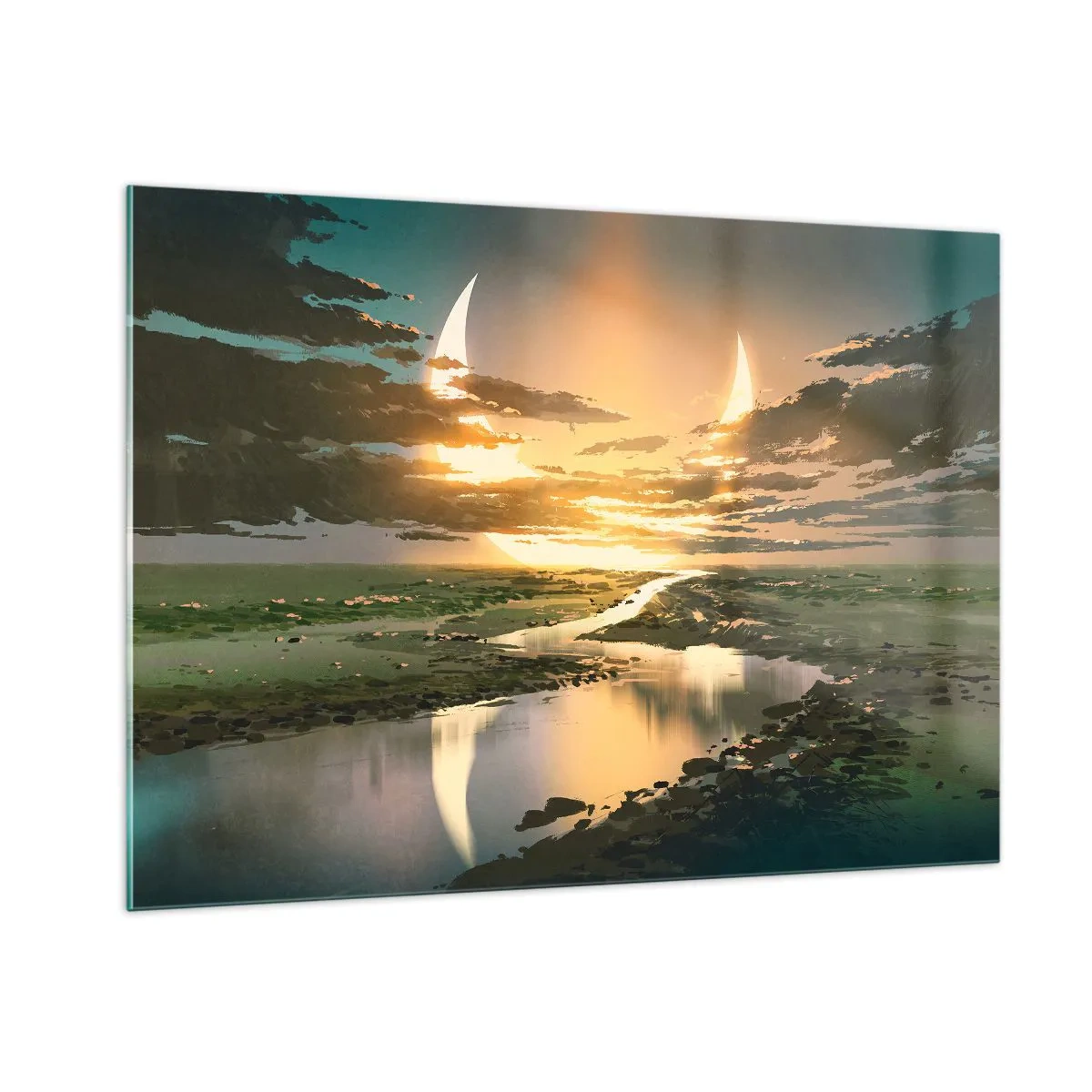 Obraz na skle - Niekde vo vzdialenej galaxii - 100x70 cm