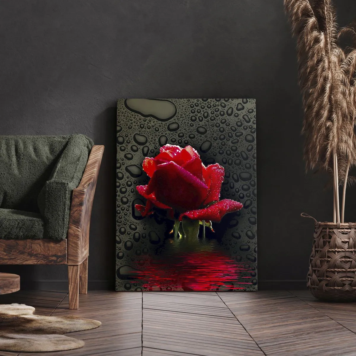 Obraz na plátne - Červené a čierne - 50x70 cm