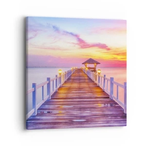 Obraz na plátne - Ľaliovo-zlaté ticho večera - 40x40 cm