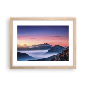 Plagát v ráme zo svetlého duba - Nad údoliami - 40x30 cm