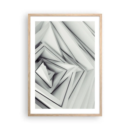 Plagát v ráme zo svetlého duba - Symfónia ostrých uhlov - 50x70 cm