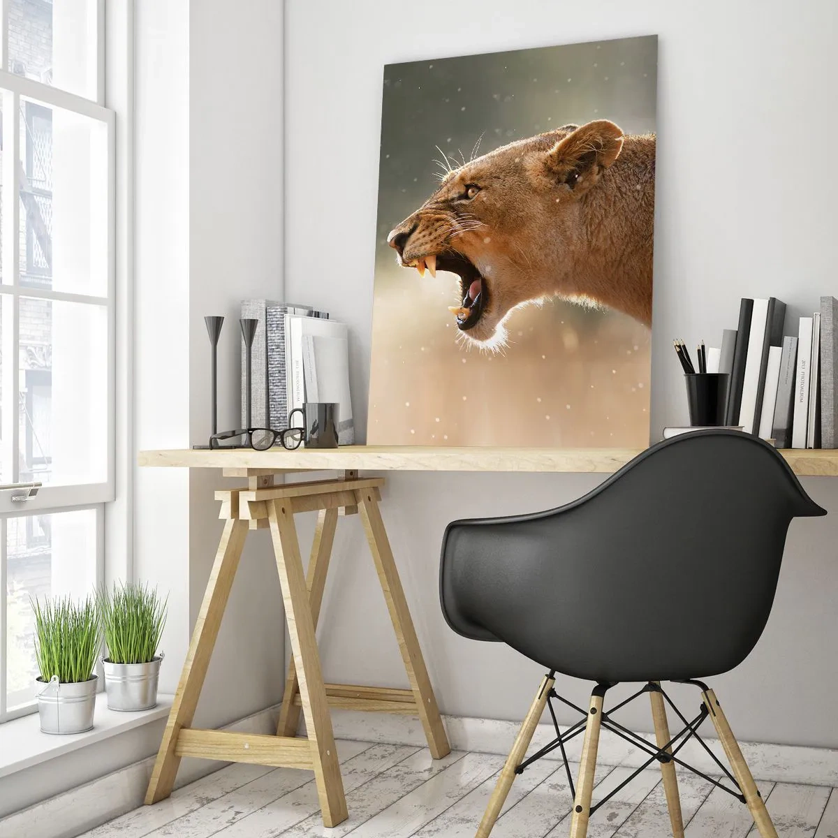 Obraz na skle - Snaž sa nepočúvať - 50x70 cm