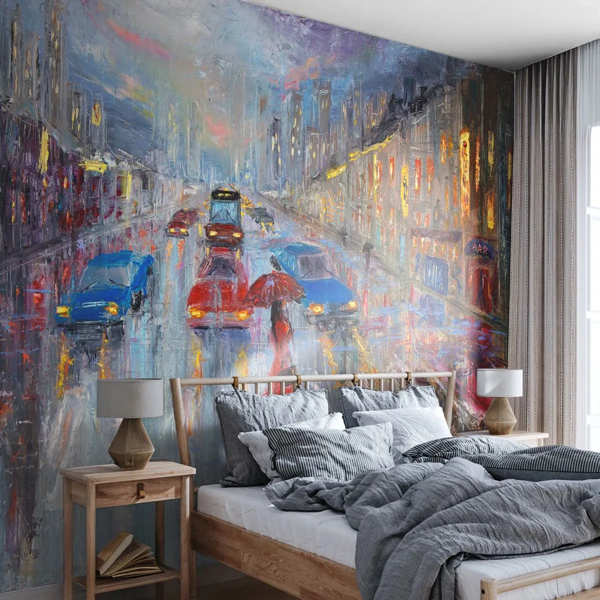 Fototapeta Standard Eco - Daždivé popoludnie v meste - Mesto, Architektúra, Prechádzka v daždi - 400x280 cm