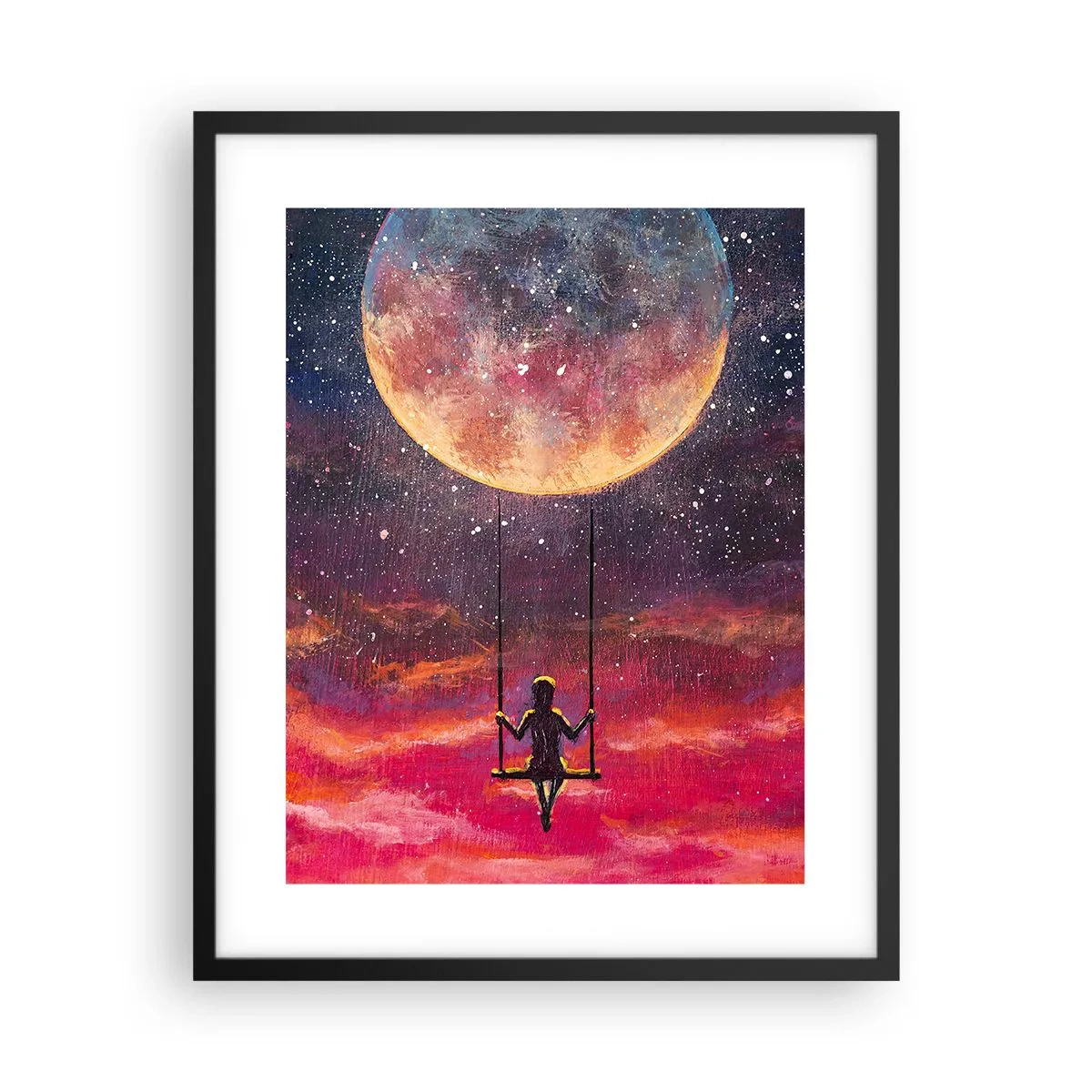 Plagát v čiernom ráme - Stavať si vzdušné zámky - 40x50 cm