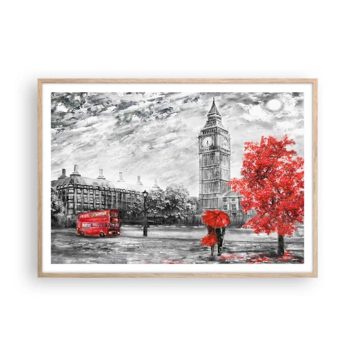 Plagát v ráme zo svetlého duba - Vzrušujúci deň - 100x70 cm