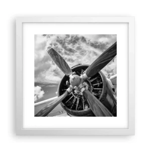 Plagát v bielom ráme - Dobyvateľ oblohy - 30x30 cm