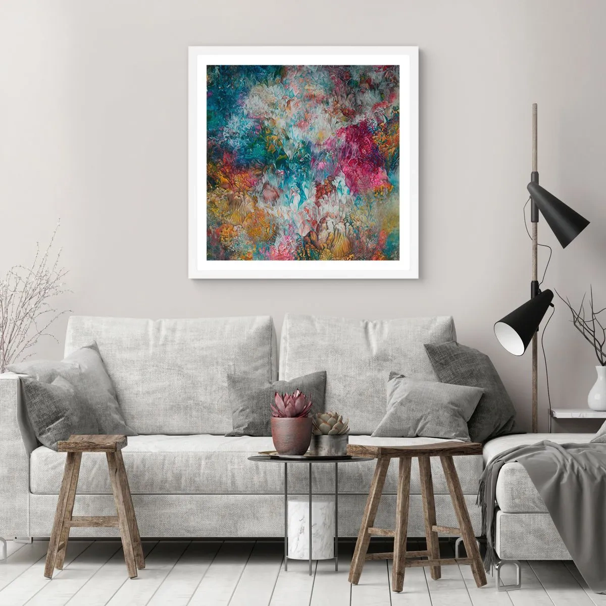 Plagát v bielom ráme - V plnom rozkvete - 50x50 cm