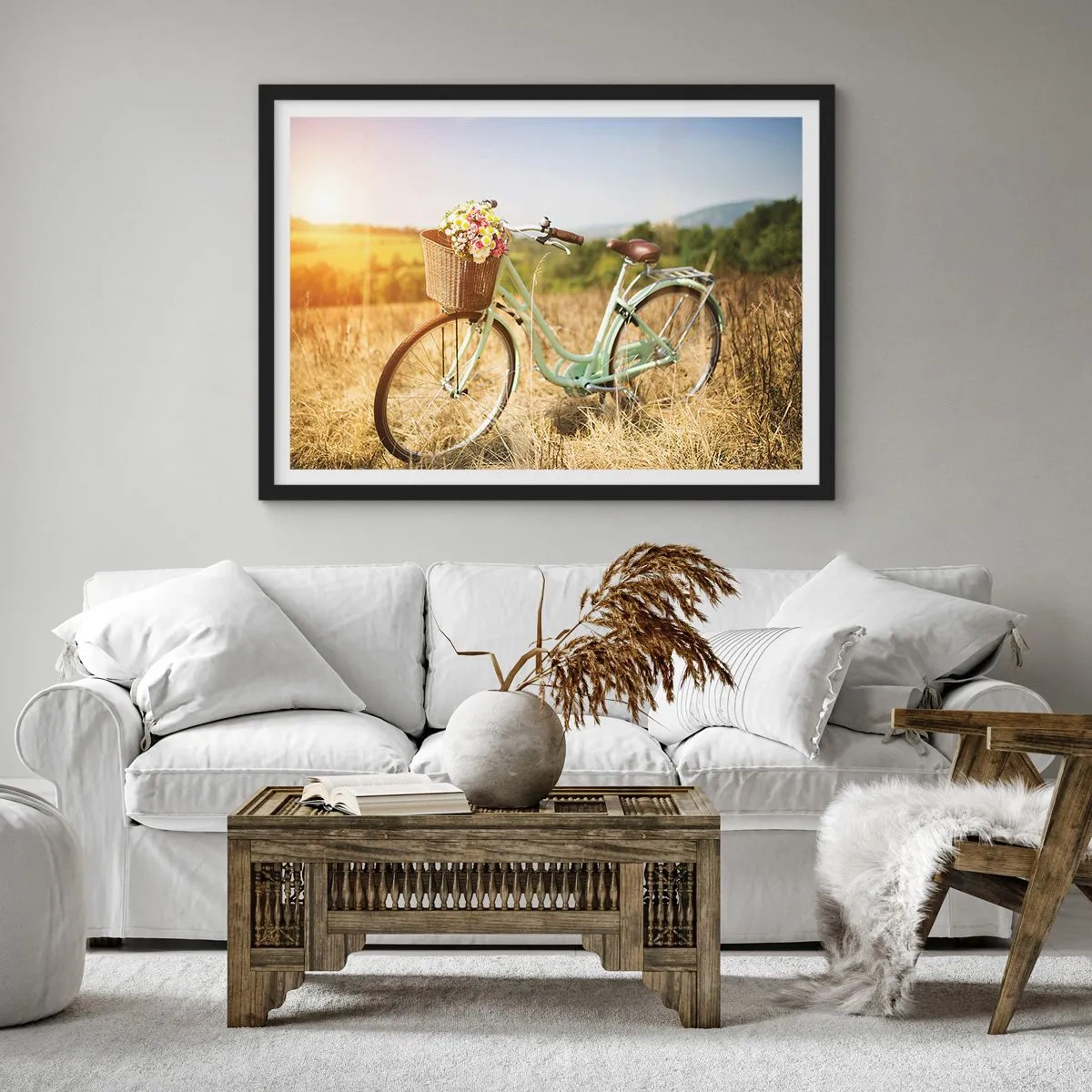 Plagát v čiernom ráme - Chvíľu tu zostanem - 70x50 cm