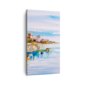 Obraz na plátne - Viacfarebný mestský prístav - 45x80 cm