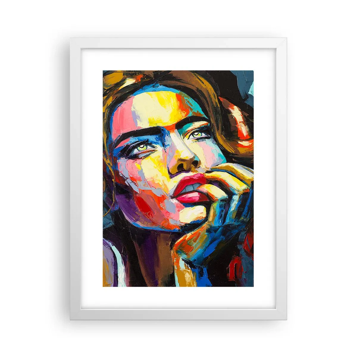 Plagát v bielom ráme - Sny, ako vtáky letia oblohou - 30x40 cm