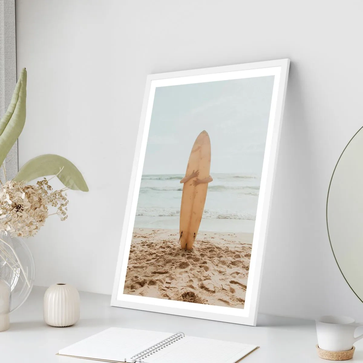 Plagát v bielom ráme - Z lásky k vlnám - 30x40 cm