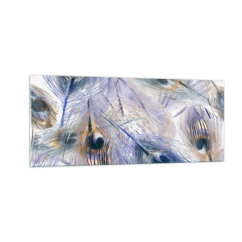Obraz na skle - Kompozícia pávieho oka - 100x40 cm