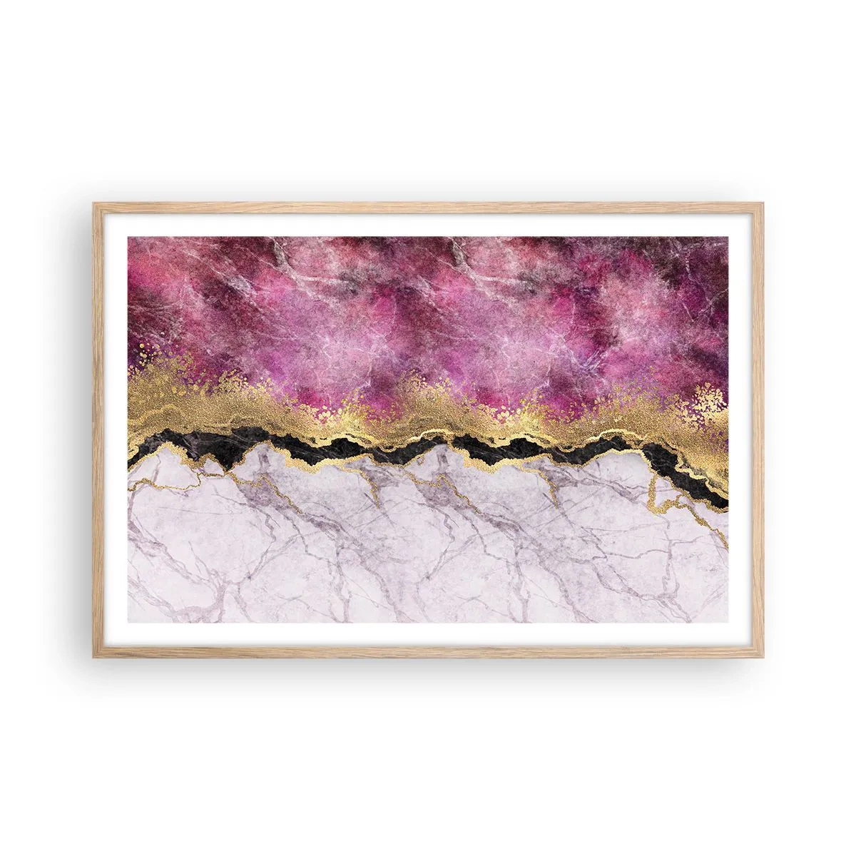 Plagát v ráme zo svetlého duba - Na hranici - 91x61 cm