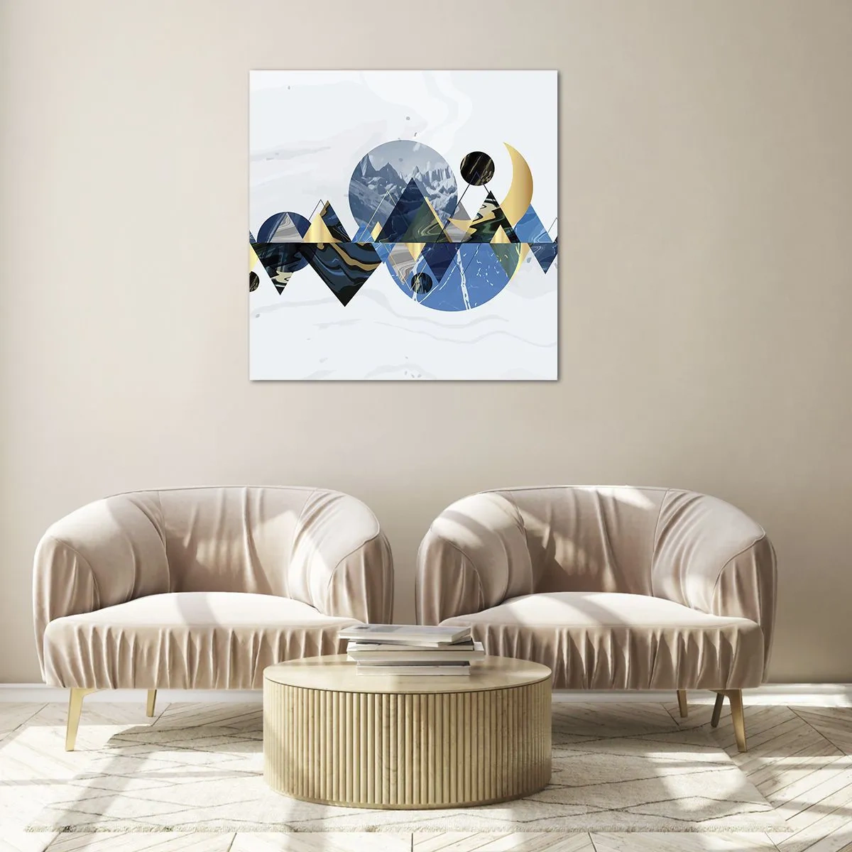 Obraz na skle - Geometrická krajina - 60x60 cm