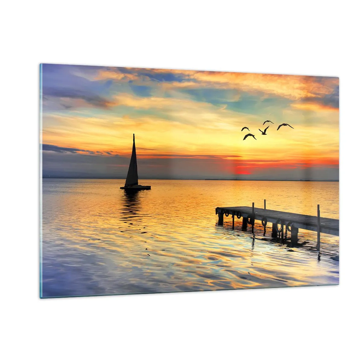 Obraz na skle - Večerné návraty - 120x80 cm