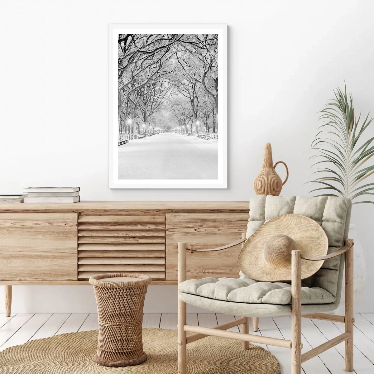 Plagát v bielom ráme - Štyri ročné obdobia – zima - 50x70 cm
