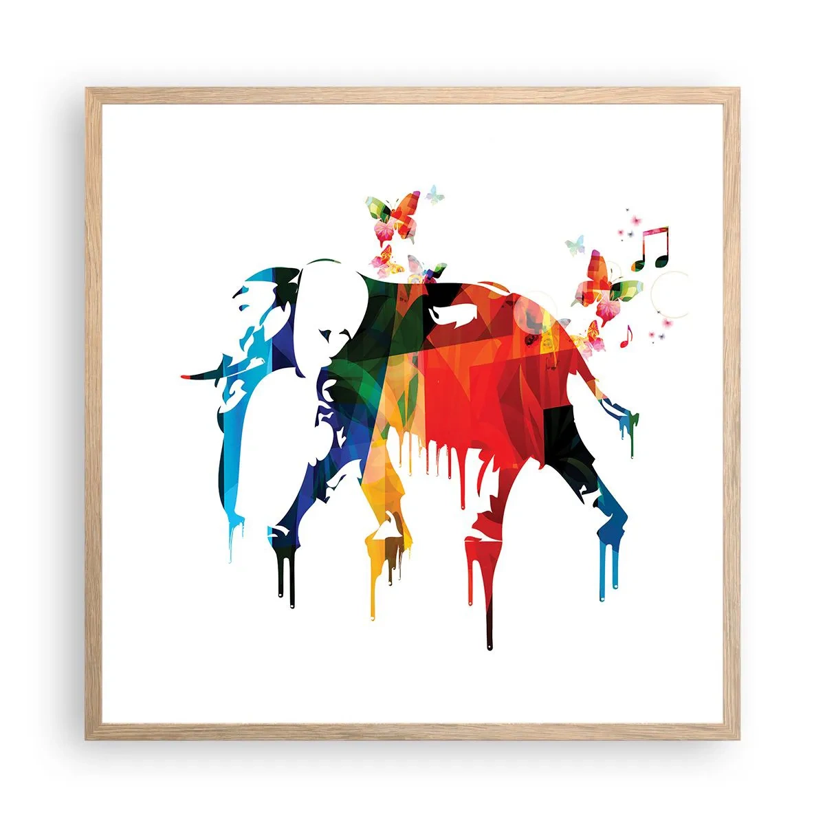 Plagát v ráme zo svetlého duba - Tancovať môže každý - 60x60 cm