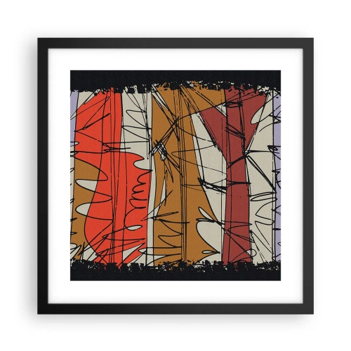 Plagát v čiernom ráme - Spontánna kompozícia - 40x40 cm