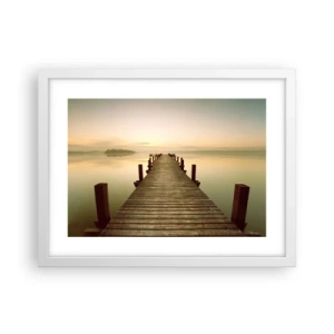 Plagát v bielom ráme - Úsvit, svitanie, svetlo - 40x30 cm