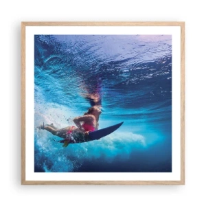 Plagát v ráme zo svetlého duba - Hĺbka radosti - 60x60 cm