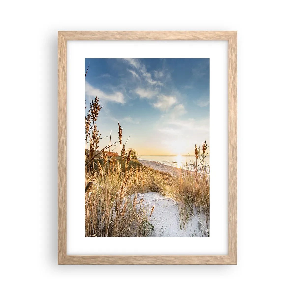 Plagát v ráme zo svetlého duba - Severná pláž - 30x40 cm
