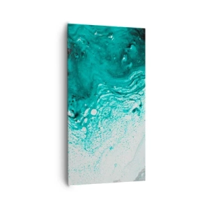 Obraz na plátne - Prepadnúť sa v bielej a tyrkysovej - 65x120 cm