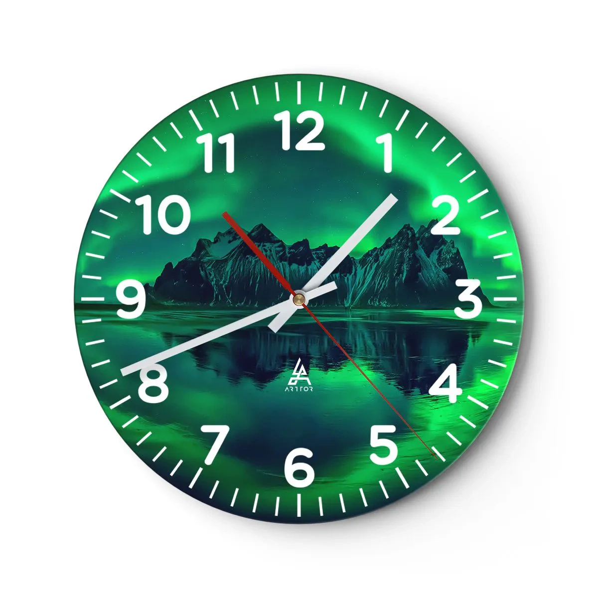 Nástenné hodiny - V náručí polárnej žiare - 30x30 cm