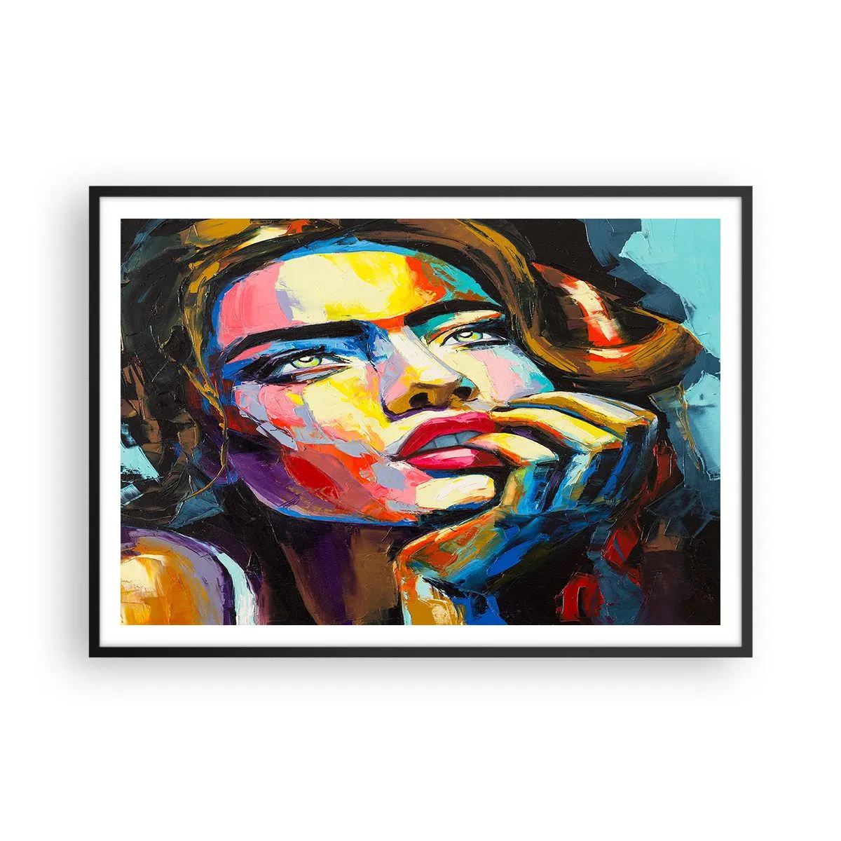 Plagát v čiernom ráme - Sny, ako vtáky letia oblohou - 100x70 cm