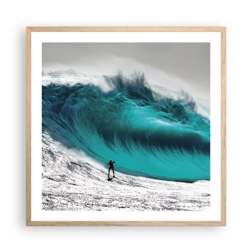 Plagát v ráme zo svetlého duba - Výzva prijatá - 60x60 cm