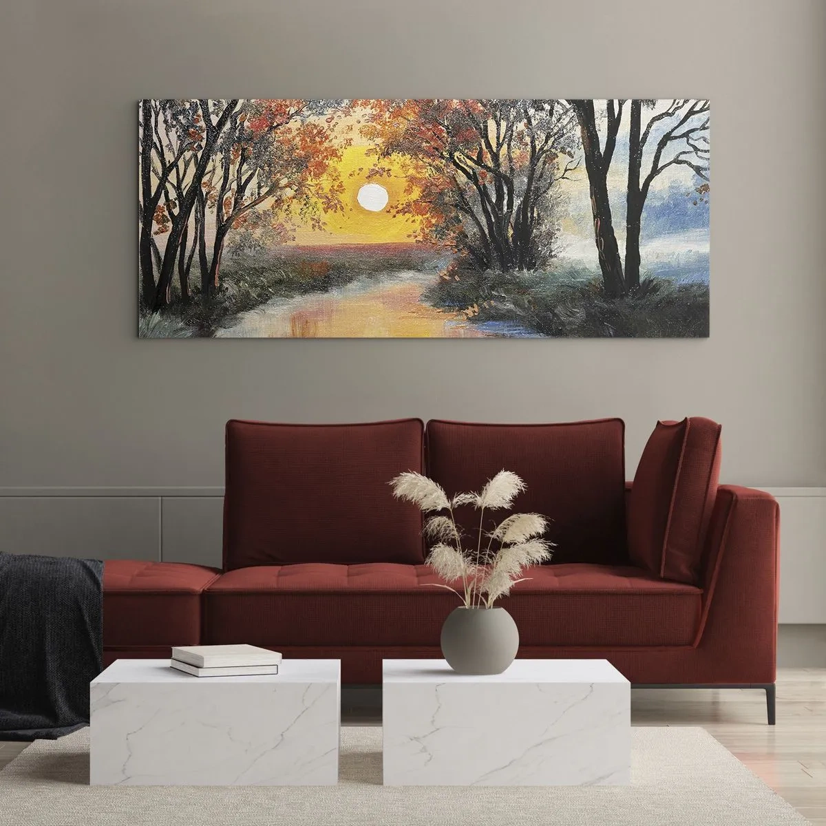 Obraz na skle - Jesenný nádych - 100x40 cm