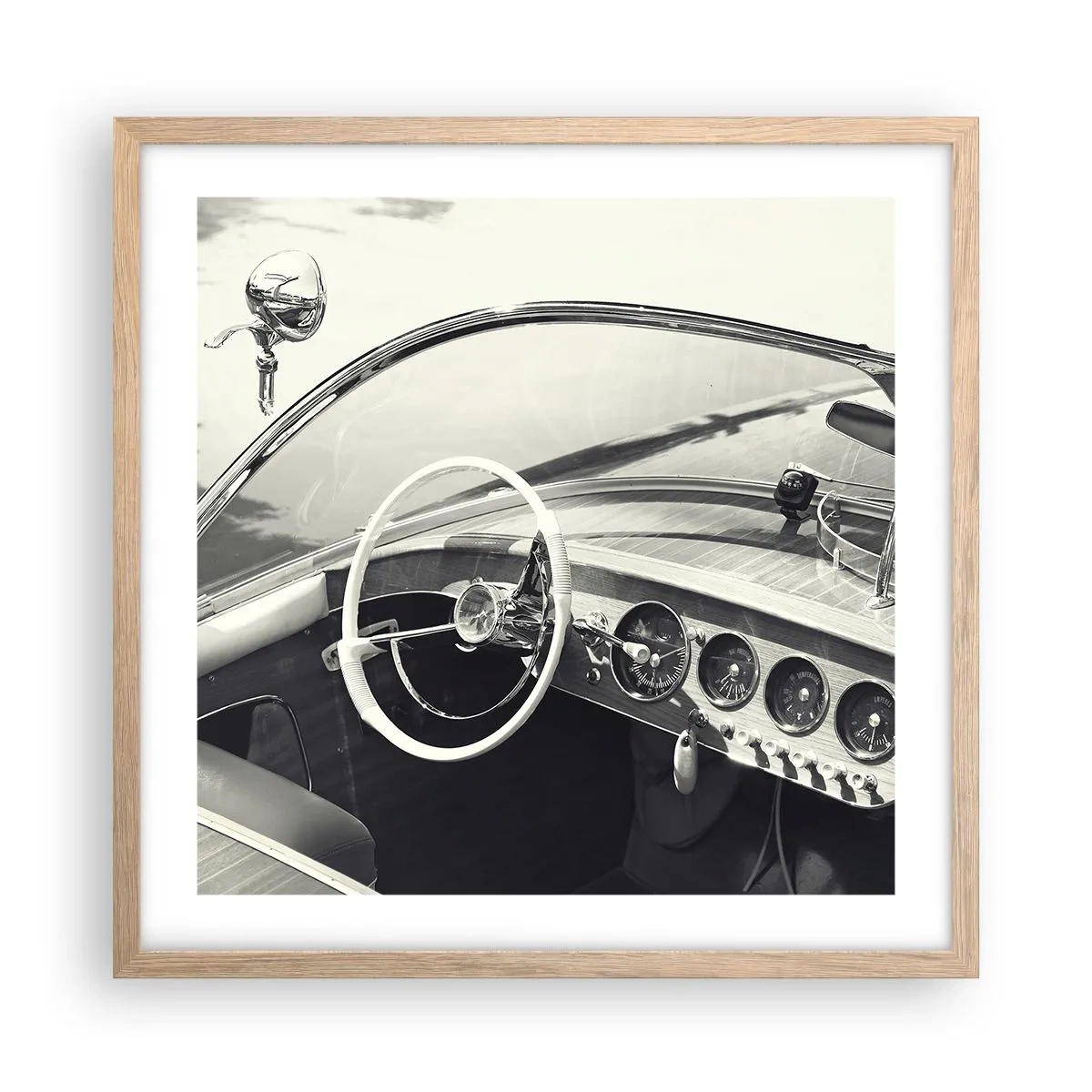 Plagát v ráme zo svetlého duba - Počasie pre bohatých - 50x50 cm