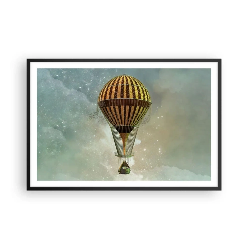 Plagát v čiernom ráme - Priekopnícke lety - 91x61 cm