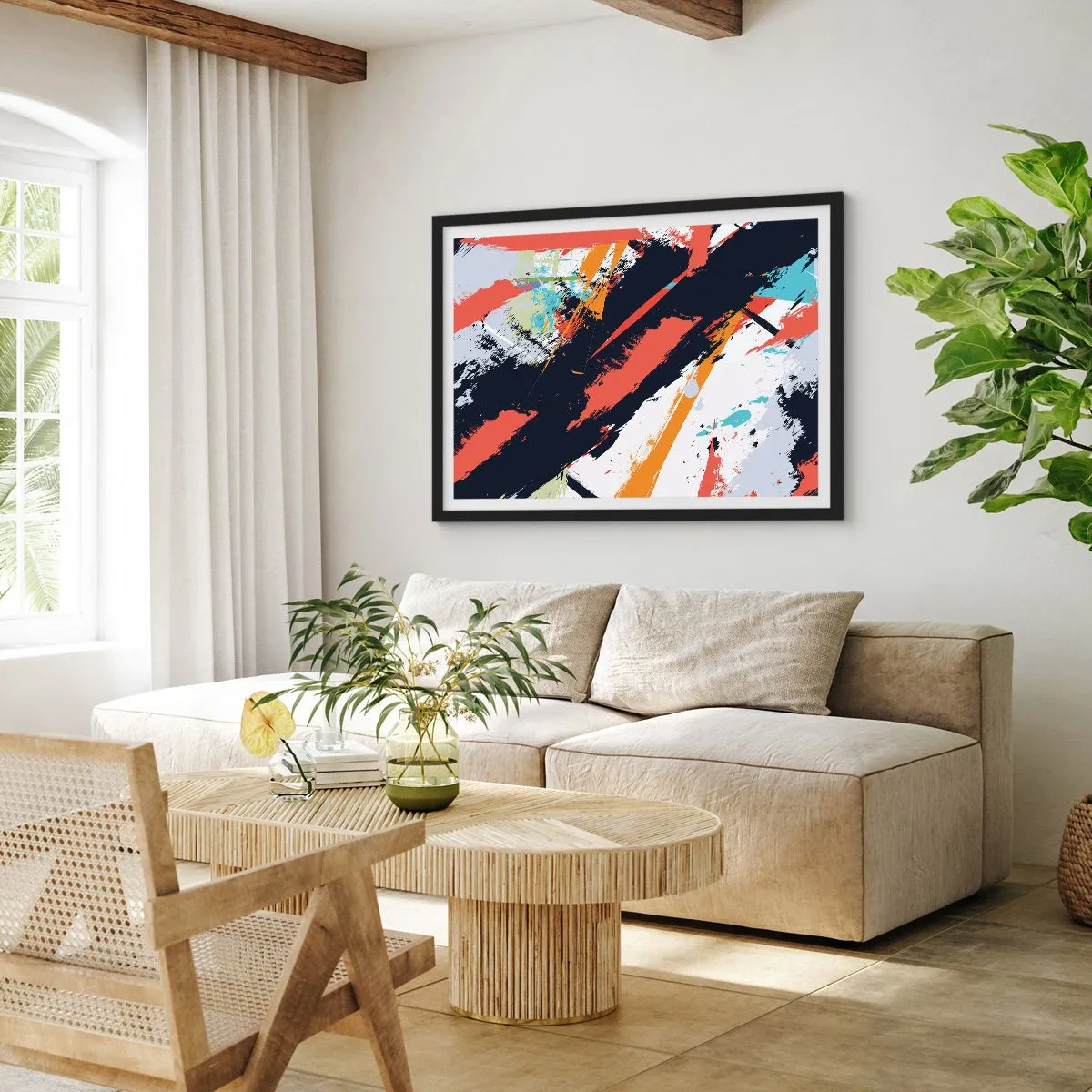 Plagát v čiernom ráme - Dynamická kompozícia - 70x50 cm