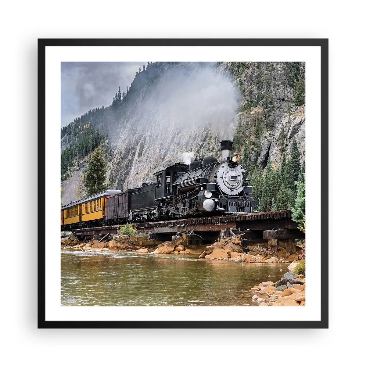 Plagát v čiernom ráme - A kam to? Kam? - 60x60 cm