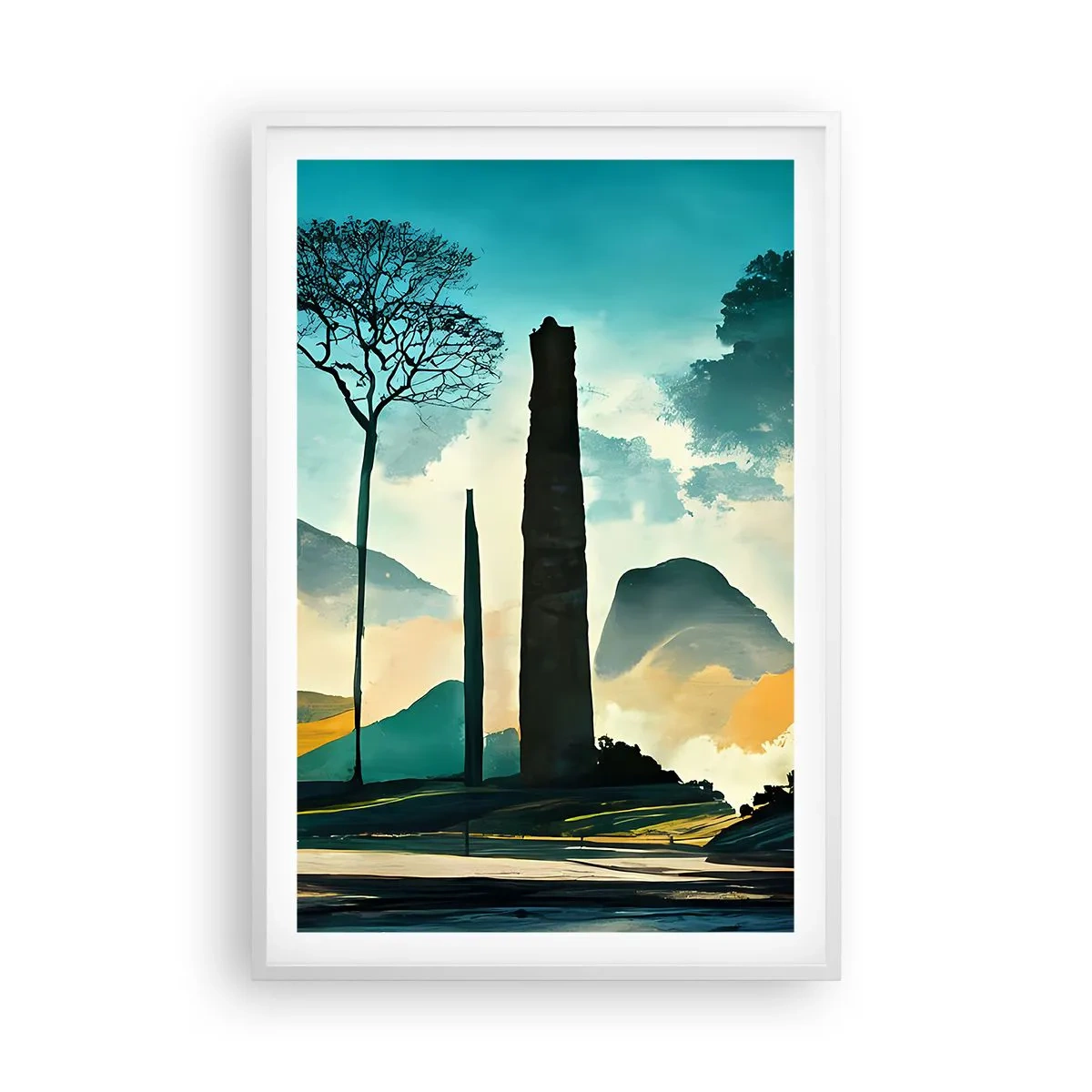 Plagát v bielom ráme - Vyššie a vyššie - 61x91 cm