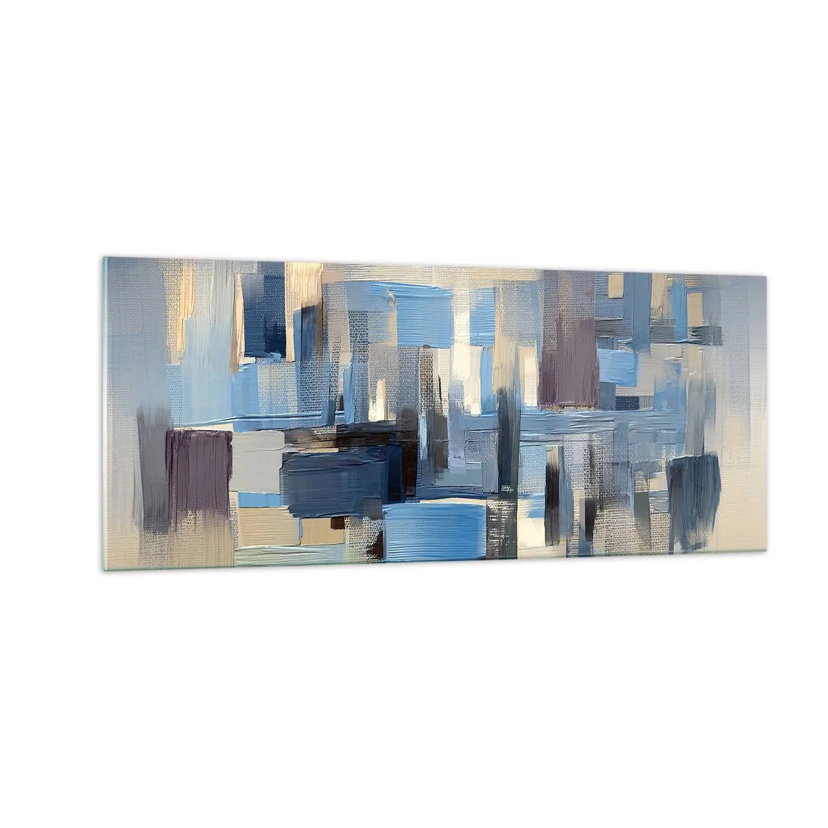 Obraz na skle - Modrá konštrukcia - 100x40 cm