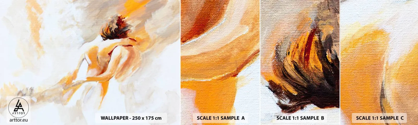 Vzorka Fototapeta Standard Eco - Blízkosť v nebi - Kus, Zamilovaný pár, Láska - 100x30 cm