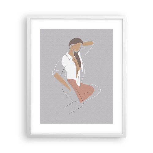 Plagát v bielom ráme - Obrys pôvabu - 40x50 cm