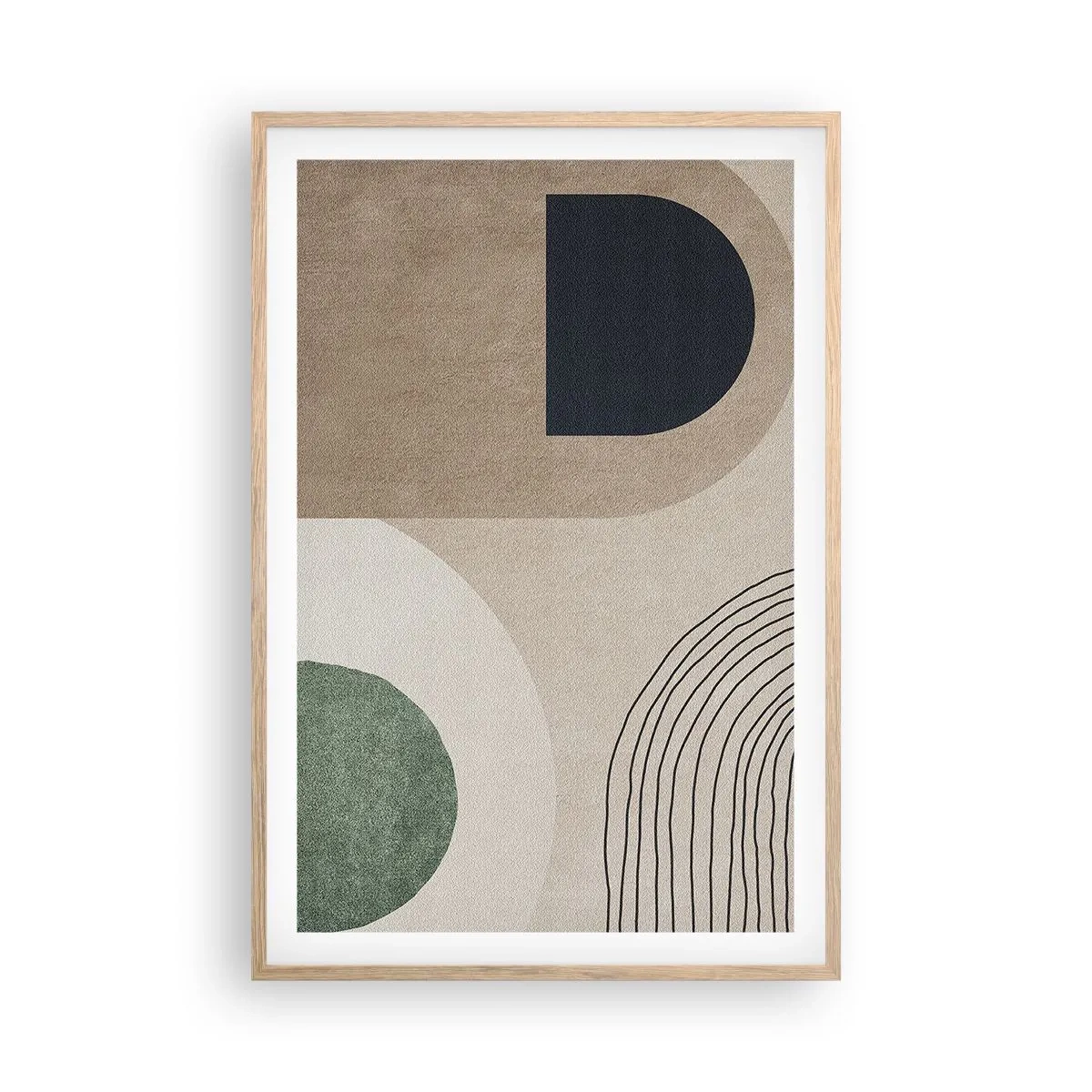 Plagát v ráme zo svetlého duba - Nežnosť oválu - 61x91 cm