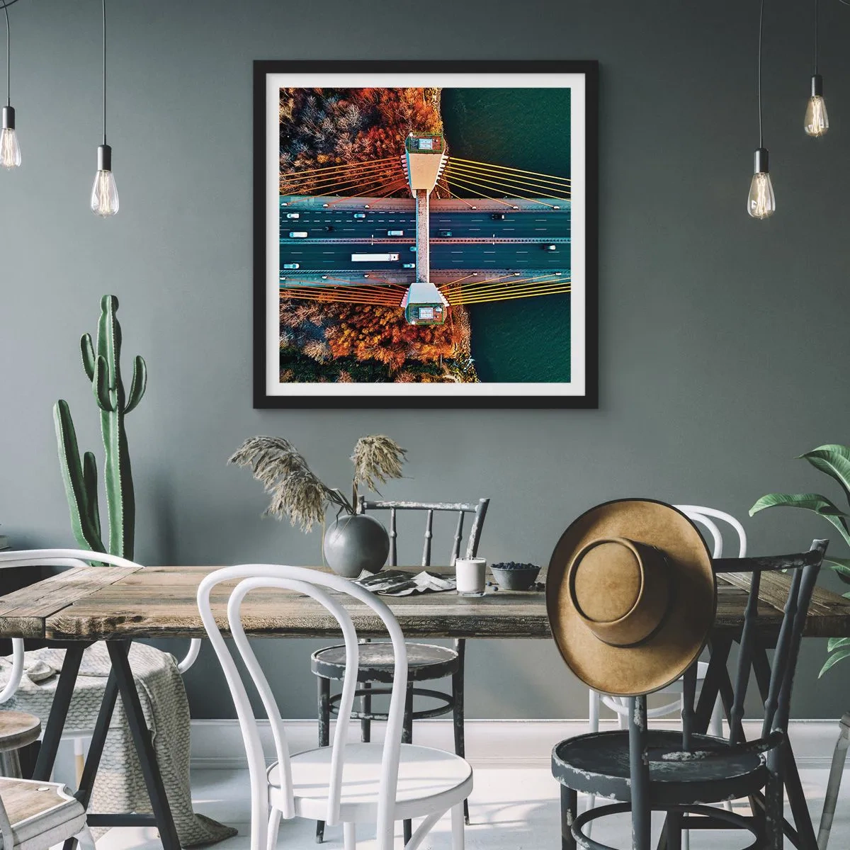 Plagát v čiernom ráme - Za vodami, za lesmi - 40x40 cm