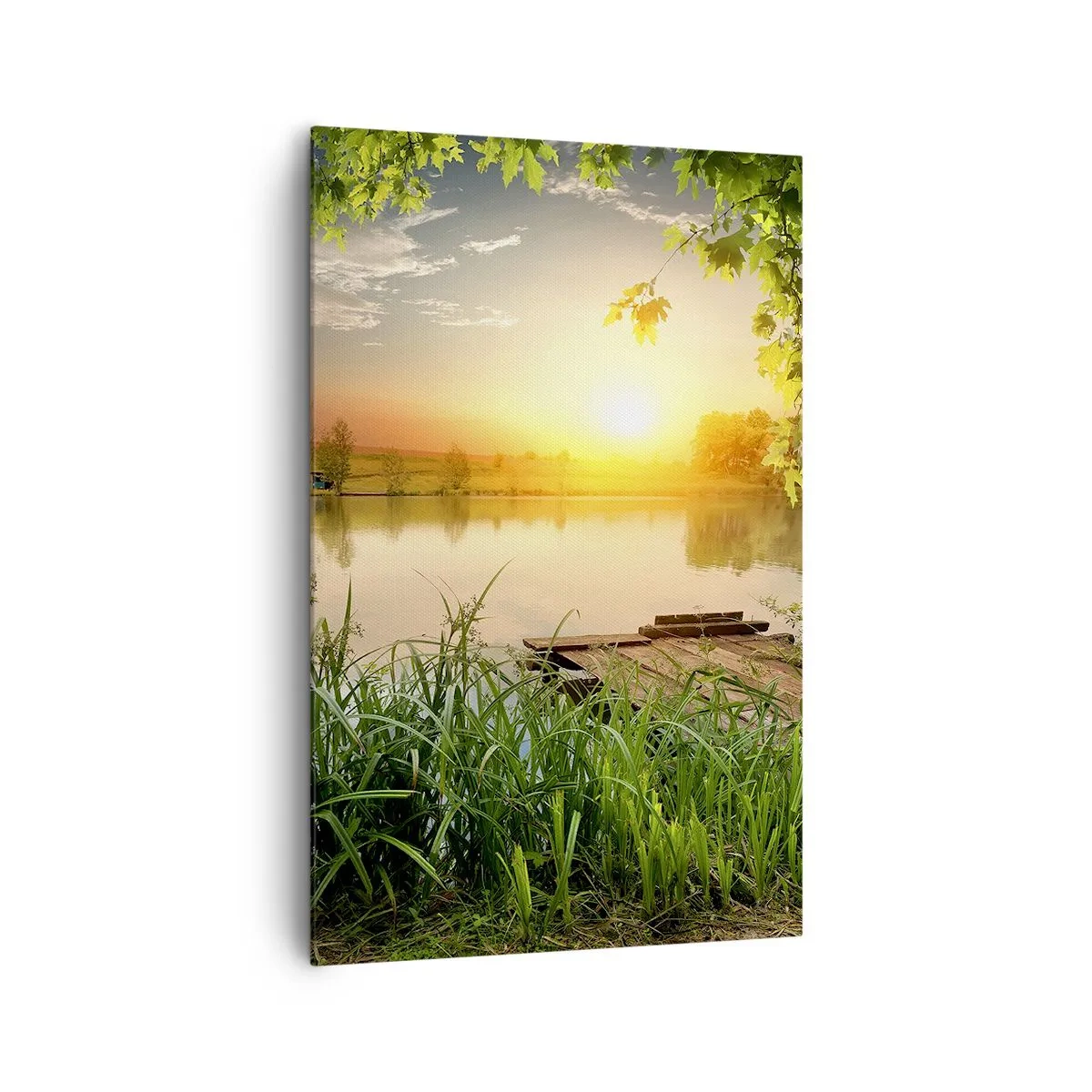 Obraz na plátne - Krajina v zelenom ráme - 80x120 cm