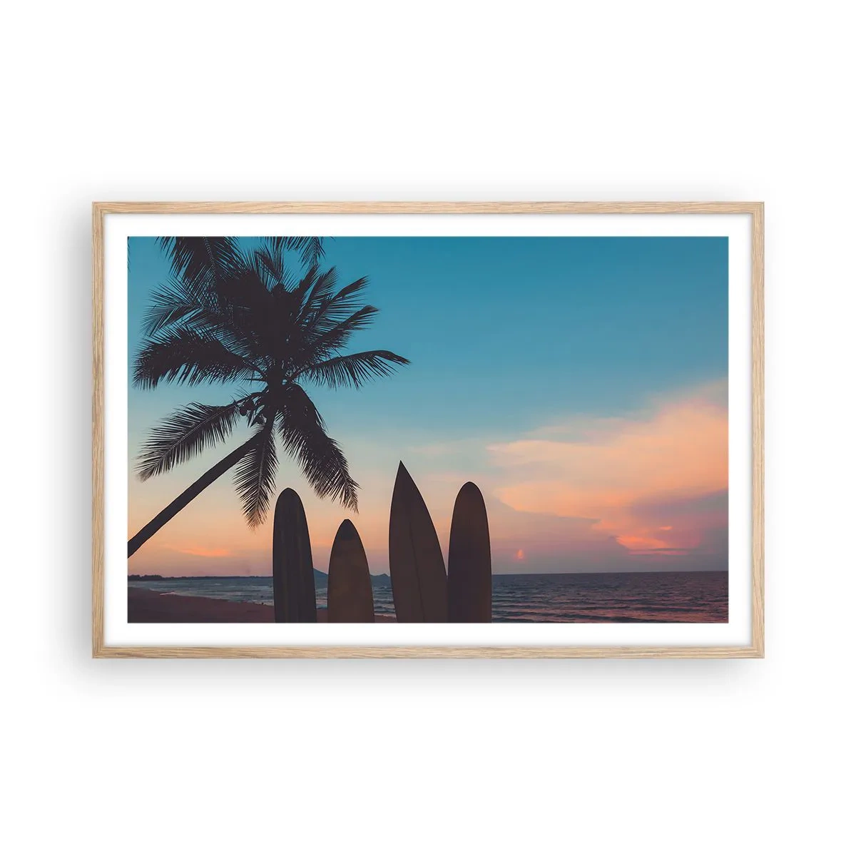 Plagát v ráme zo svetlého duba - Zajtra bude tiež zábava - 91x61 cm