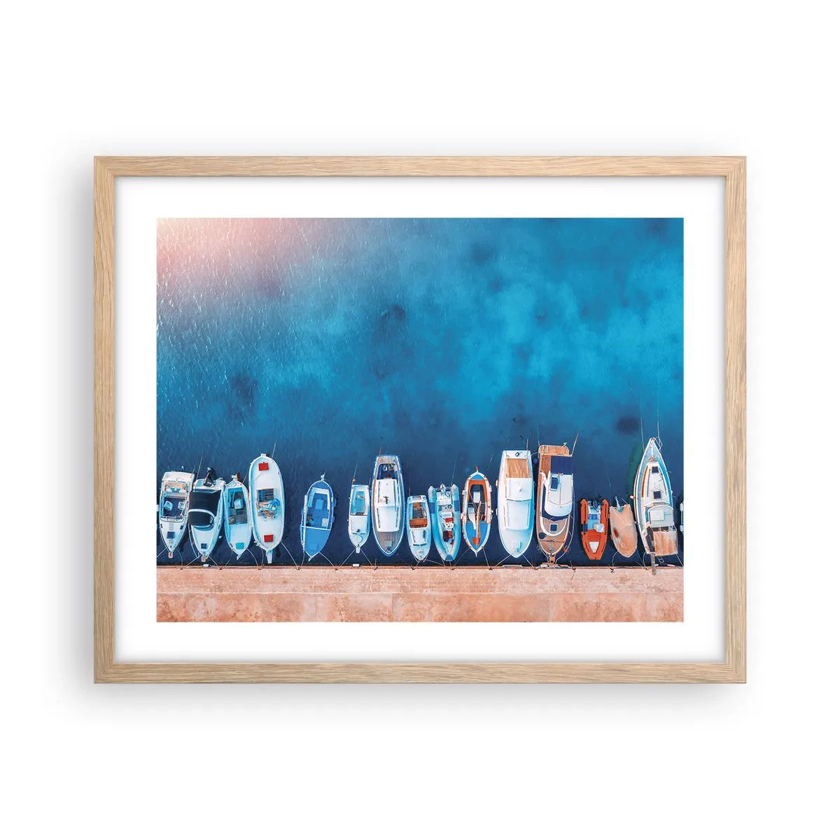 Plagát v ráme zo svetlého duba - V rade za sebou - 50x40 cm