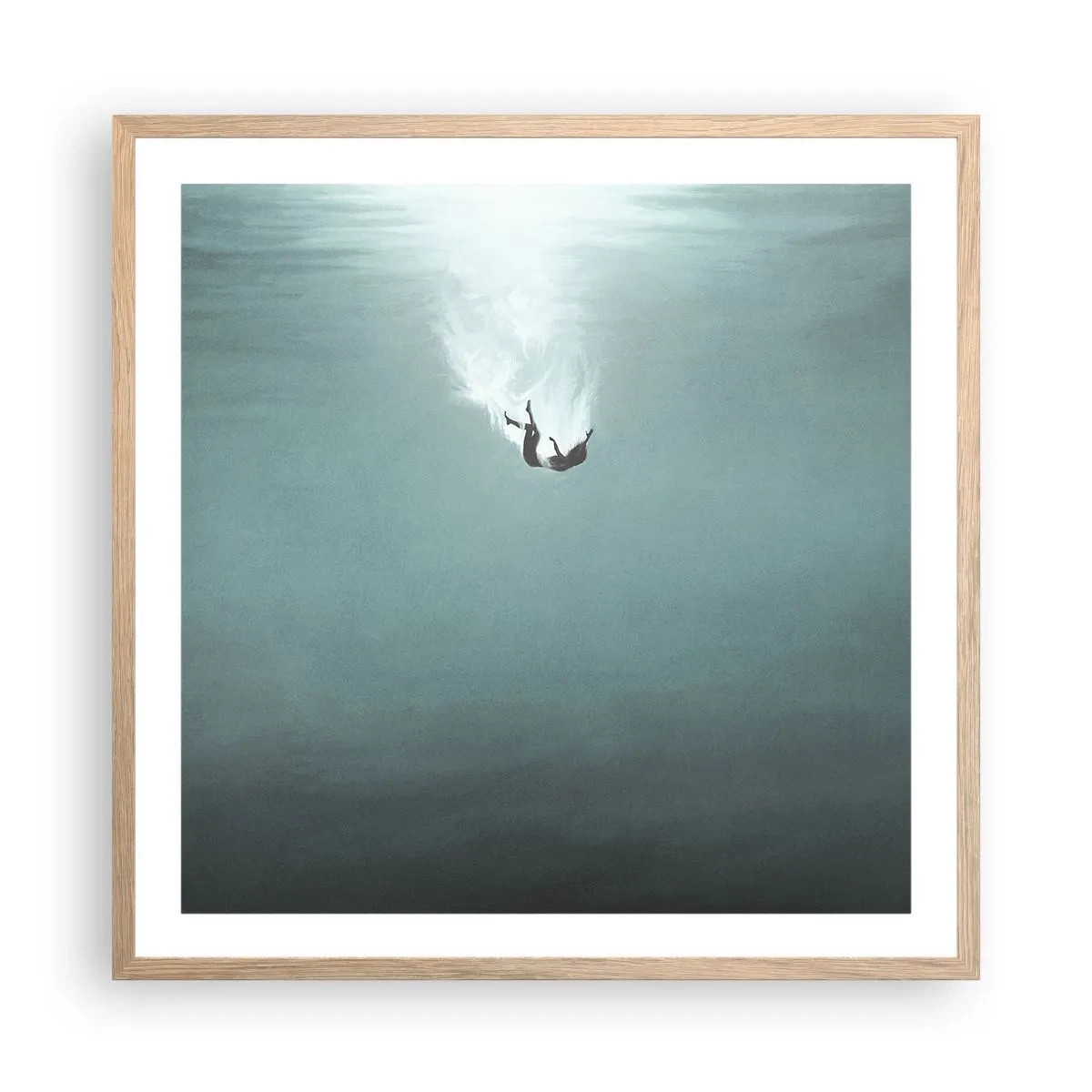 Plagát v ráme zo svetlého duba - V objatí oceánu - 60x60 cm