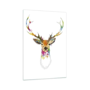 Obraz na skle - Jemné jelenča vykúpané vo farbe - 70x100 cm