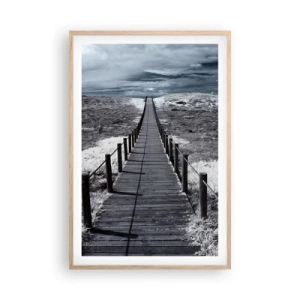 Plagát v ráme zo svetlého duba - Na samotný breh - 61x91 cm
