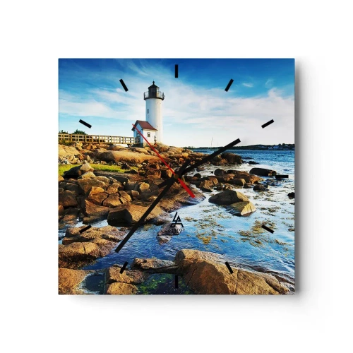 Nástenné hodiny - Vráťte sa šťastne, čakám - 30x30 cm