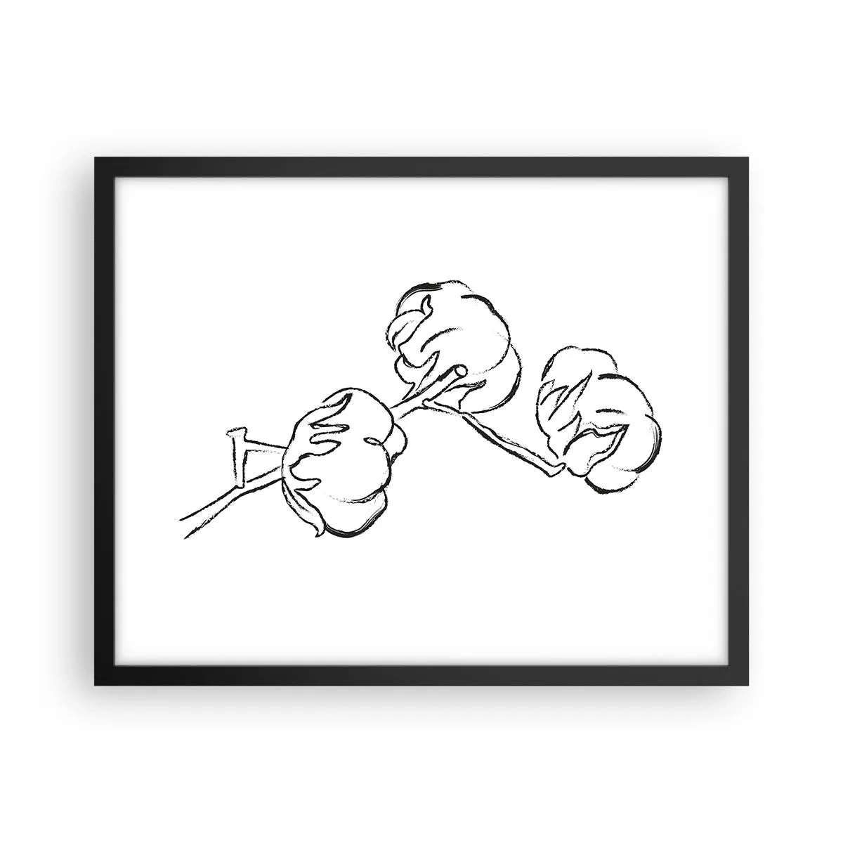 Plagát v čiernom ráme - Bavlnené páperie - 50x40 cm